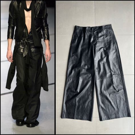 Rare! Dior Homme SS03 “Follow Me” lamb skin wide trousers.